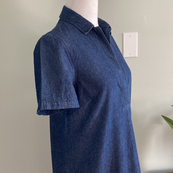 Draper James Collared Chambray Shift Dress NWOT size 4 - Picture 4 of 9